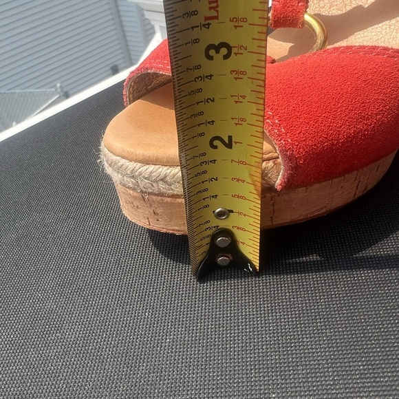 Coach Valeann Womens Tulip Platform Suede Sandal - Burnt Orange size 9 - Picture 10 of 10